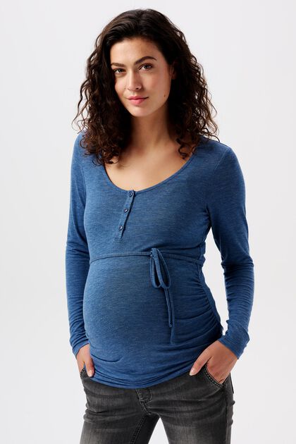 Essentials T-Shirt de Maternité Encolure Dégagée Plissé Sur Les  Côtés à Manches Courtes Femme, Lot de 2
