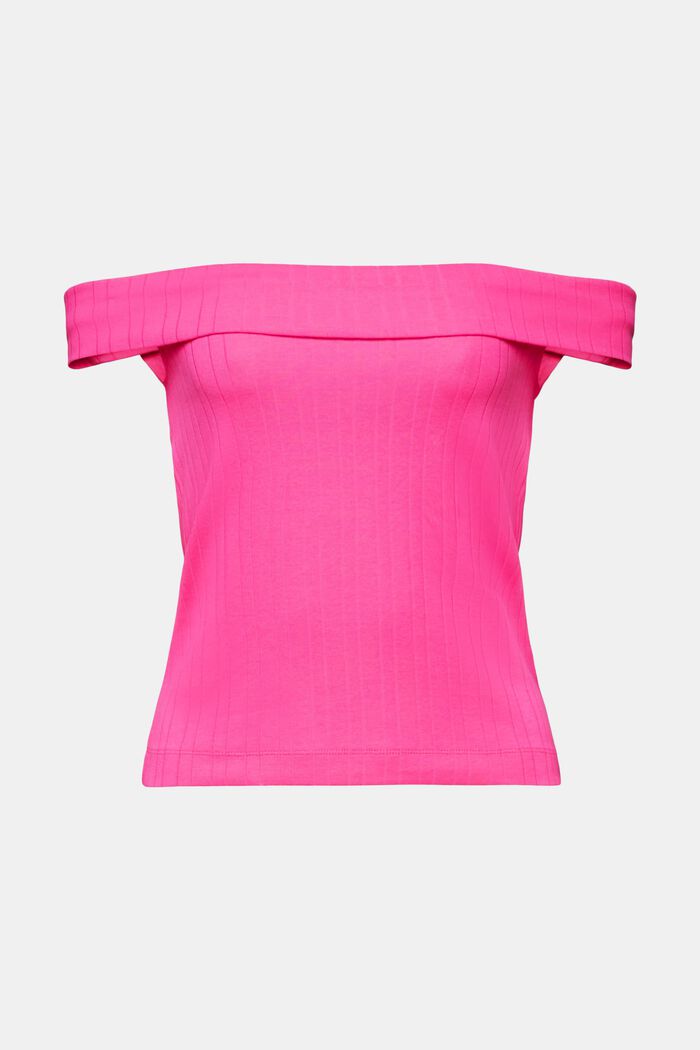 T-shirt côtelé à épaules dénudées, PINK FUCHSIA, detail image number 5
