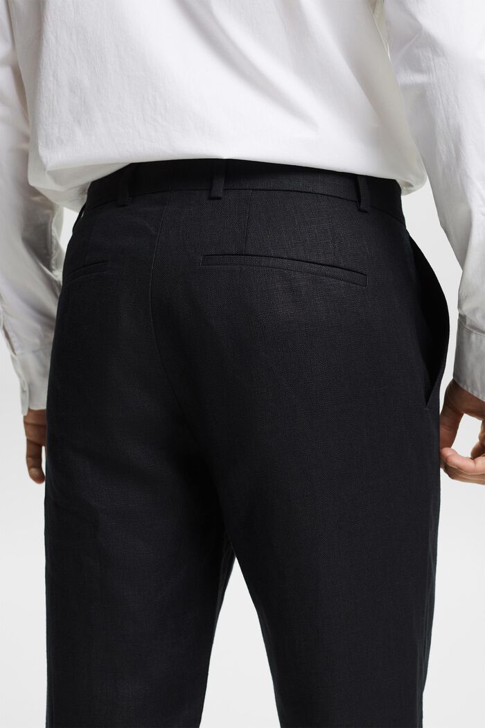 Pantalon en lin à jambes larges, BLACK, detail image number 3