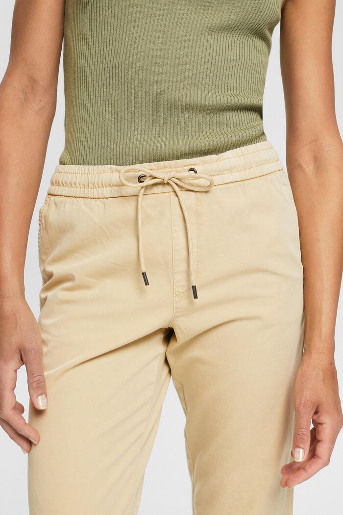 Pantalon en coton peigné avec cordon de serrage et grande poche sur le côté