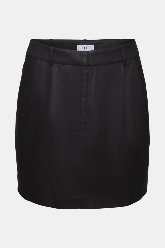 Mini-jupe métallique en lin, BLACK, detail image number 6