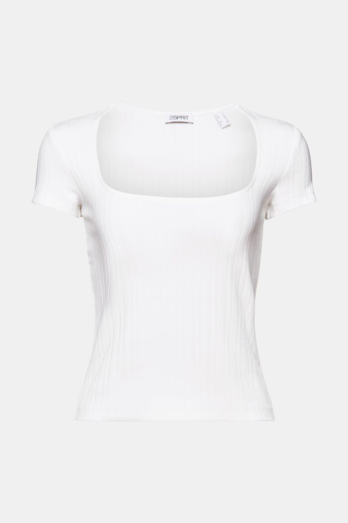 T-shirt à encolure carrée, WHITE, detail image number 5