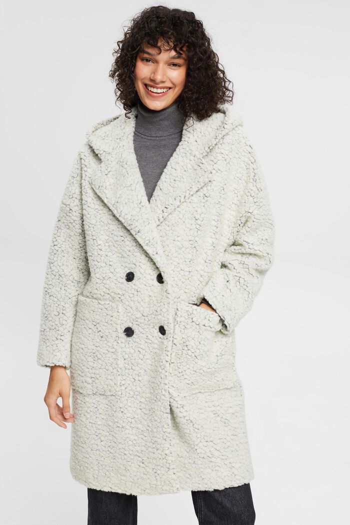 manteau blanc peluche